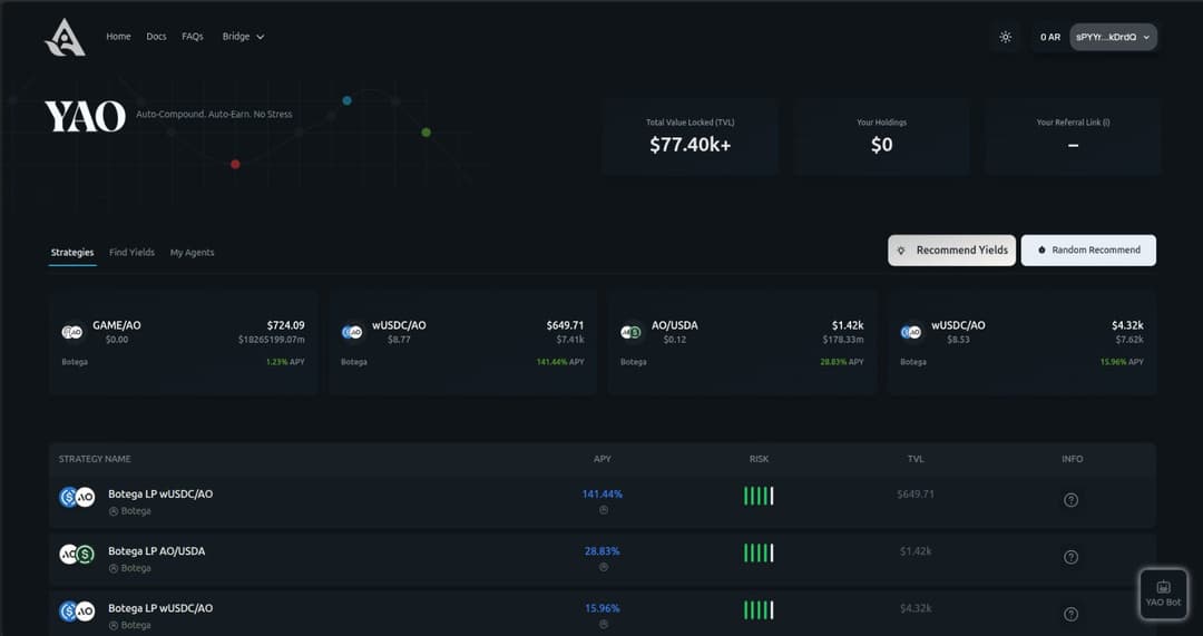 Yield Vaults (YAO)